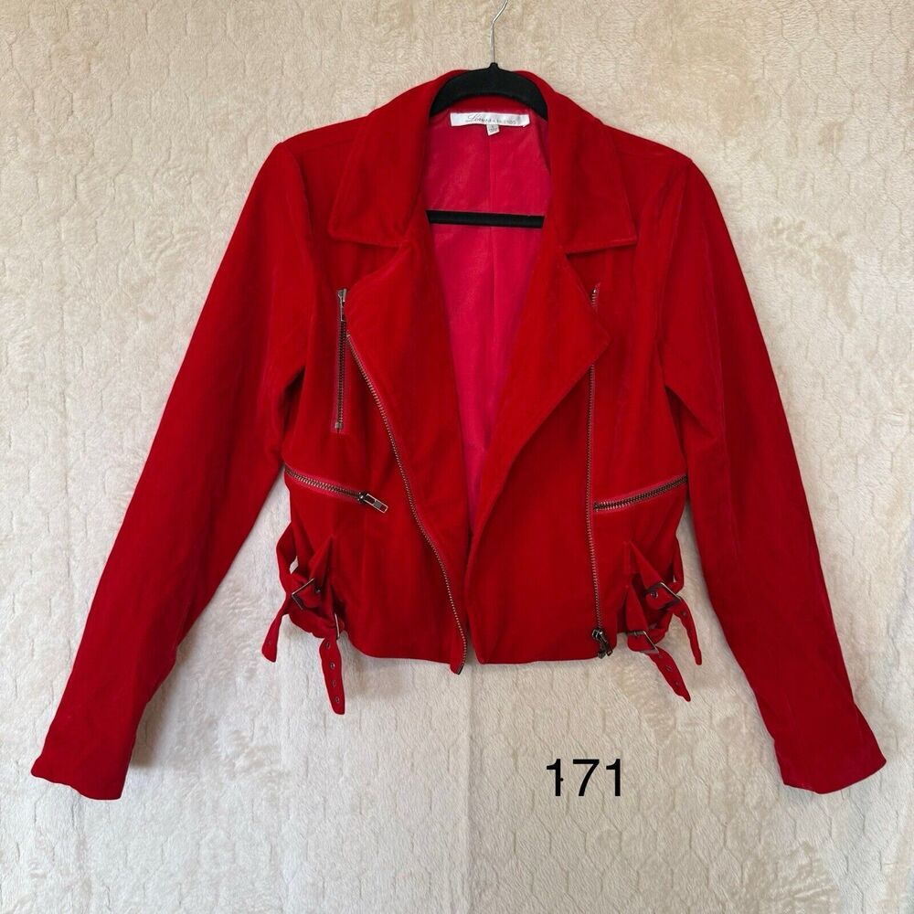 Lovers Friends Revolve Size Small Pierce Moto Jacket Red Please Read